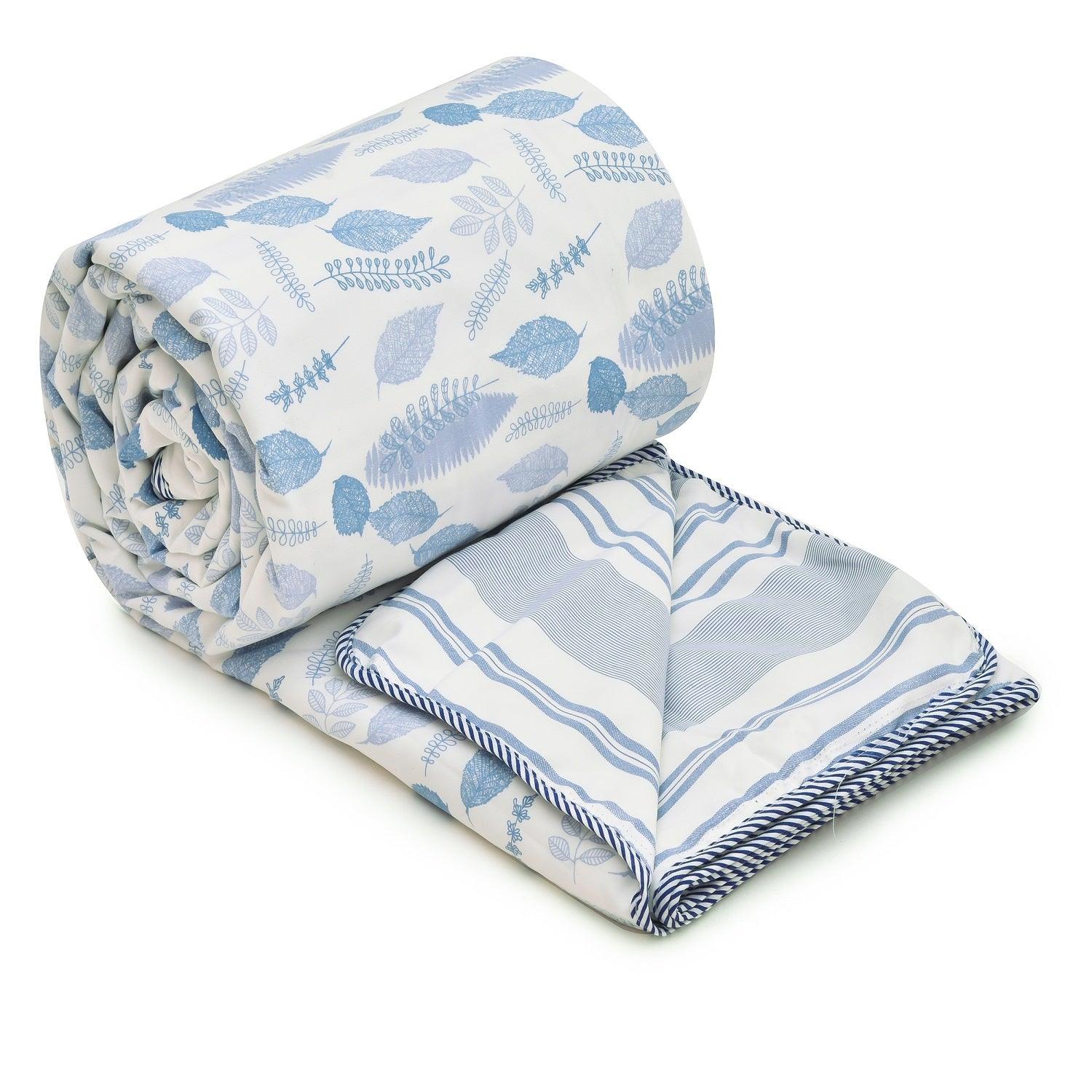 super soft cotton dohar white blue