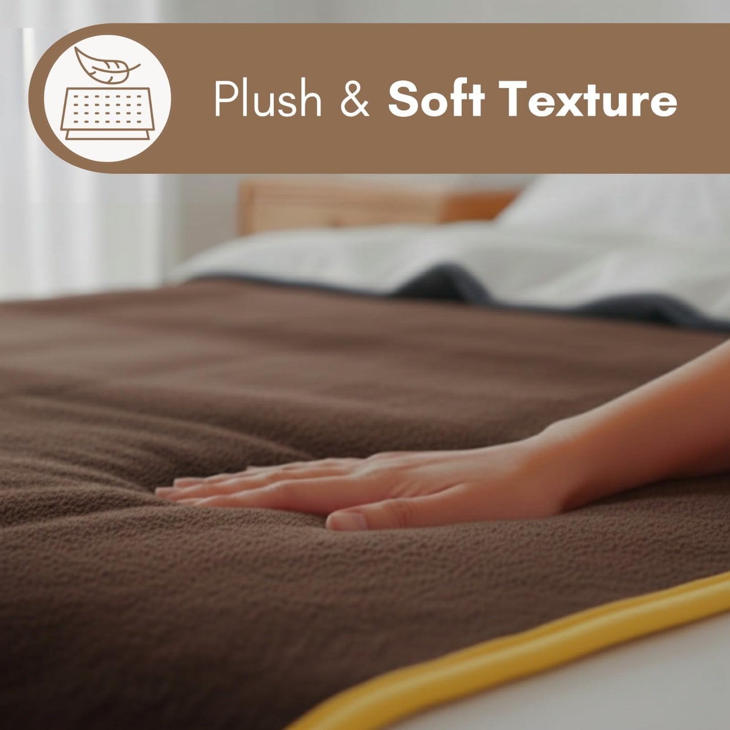 FITMAT Electric Blanket for Winter – Single Bed Heated Blanket/Warmer(152L x 76W cm) with Overheat Protection, Auto Shut-Off, Fast Heating, Soft & Comfortable | Ideal for Cozy Sleep