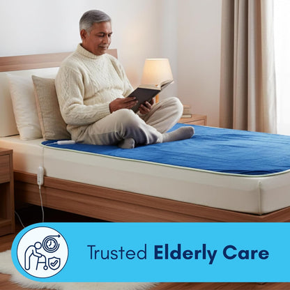 FITMAT Electric Blanket for Winter – Single Bed Heated Blanket (152L x 76W cm) with Overheat Protection, Auto Shut-Off, Fast Heating, Soft & Comfortable for Cold Weather | Ideal for Cozy Sleep