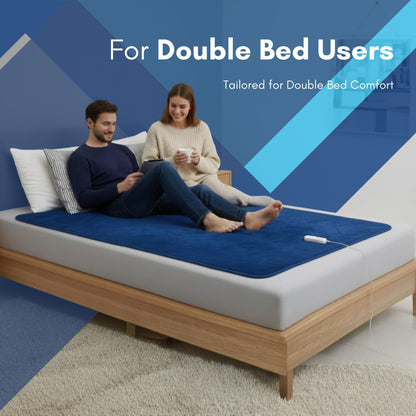 FITMAT Electric Blanket for Winter – Double Bed Heated Blanket (152L x 152W cm) with Overheat Protection, Auto Shut-Off, Fast Heating, Soft & Comfortable | Ideal for Cozy Sleep