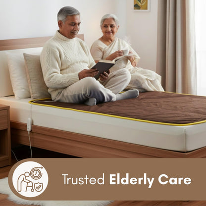 FITMAT Electric Blanket for Winter – Double Bed Heated Blanket/Warmer (152L x 152W cm) with Overheat Protection, Auto Shut-Off, Fast Heating, Soft & Comfortable | Safe and Secure