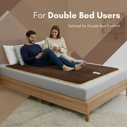 FITMAT Electric Blanket for Winter – Double Bed Heated Blanket/Warmer (152L x 152W cm) with Overheat Protection, Auto Shut-Off, Fast Heating, Soft & Comfortable | Safe and Secure