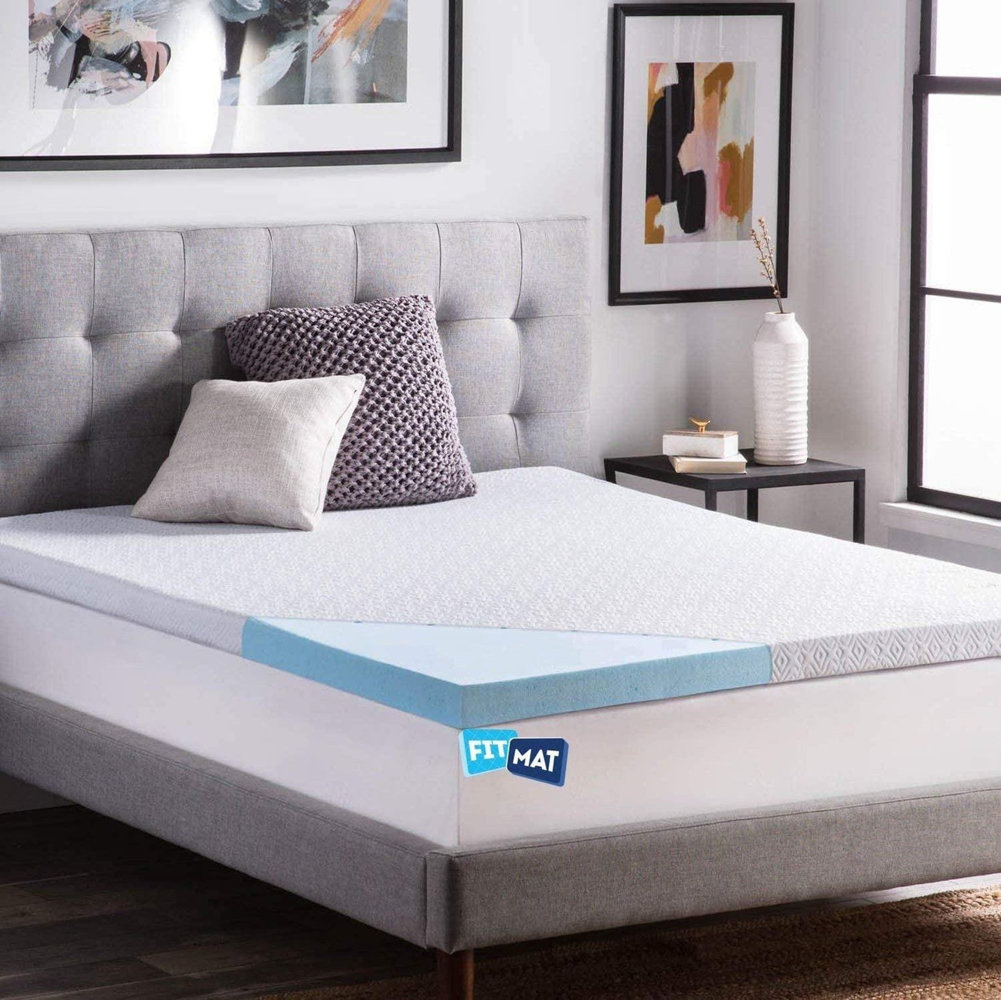 2" Gel Memory Foam Mattress Topper with Premium Cover - FitMat India